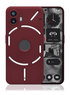 Buy For Nothing Phone 2 Full Body Silicone Protective Phone Case Cover Maroon in Saudi Arabia