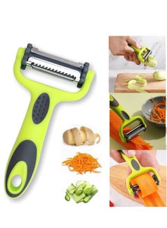 Buy Vegetable Peeler 3 in 1 Swift Rotatable, Potato Peeler Vegetable Cutter Fruit Planer with Rotating Serrated Straight Stainless Steel Slicer Blades Kitchen Gadgets in Saudi Arabia