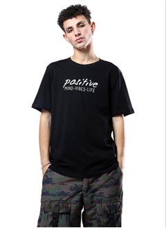 اشتري Slip On Black Printed "Positive" Tee في مصر