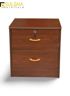 Buy 2 Drawer Night Stand , Bed Side Table Brown Color in UAE