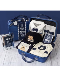 Buy Baby Gift Box Blue Suitcase Bear Spring and Autumn Summer Style Pure Cotton Clothes Gift in Saudi Arabia