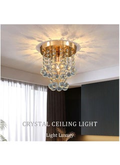 Buy Modern Crystal Chandelier Ceiling Light For Home Decor Living Room Bedroom Indoor Lighting Corridor Entrance Aisle Light, Golden in Saudi Arabia