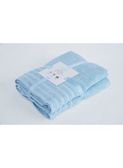 اشتري Essential 2 Pieces Bath Towel Set 70x130cm - Sky Blue في الامارات