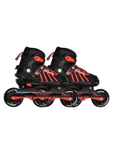 Buy EL1031 Inline Adjustable Skates Medium Size 34 EUR (UK 1.5) - 38 EUR (UK 5) for 6 to 12 Years |Aluminium Chassis and 100 mm PU Three Wheels | With ABEC 9 Bearings | Indoor and Outdoor in Saudi Arabia