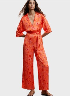 Buy Floral Tie Detail Jumpsuit in Saudi Arabia