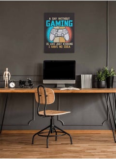 Buy Framed Canvas Wall Art Stretched Over Wooden Frame, A Day Without Gaming Painting, For Home, Living Room, Office Decor in Saudi Arabia