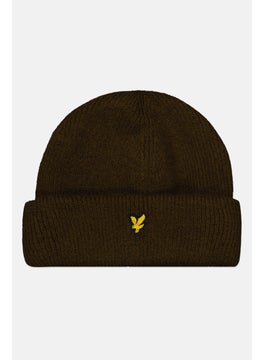 اشتري Men Brand Logo Beanie, Dark Olive في الامارات