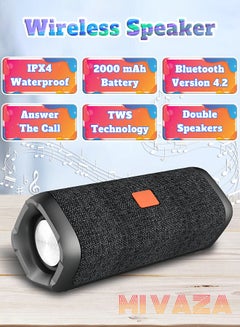 Buy Wireless Bluetooth Speaker - Portable Mini Speaker With 2000mAh Battery - Subwoofer - TWS Stereo Sound - IPX4 Waterproof - Support TF Card in Saudi Arabia