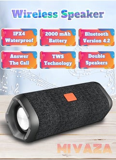 Buy Wireless Bluetooth Speaker - Portable Mini Speaker With 2000mAh Battery - Subwoofer - TWS Stereo Sound - IPX4 Waterproof - Support TF Card in Saudi Arabia