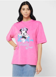 Buy Minnie Oversize Garment Dye T-Shirt in UAE