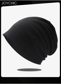 Buy Slouch Beanie Hat for Men Women Stretchy Skull Cap Soft Spring Autumn Warm Daily Outdoor Cuffed Hats Unisex Comfortable Beanie Black in UAE