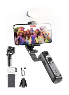 Buy iSteady XE Kit Gimbal Stabilizer for Smartphone, 3-Axis Phone Gimbal, Magnetic Fill Light, Portable and Foldable, Stabilizer for iPhone & Android, One-Key Inception, Gimbal for Video Recording(Black) in Saudi Arabia