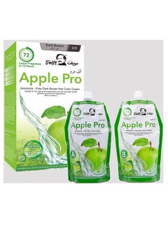 Buy Apple Pro Ammonia free Hair Color No. 3 Dark Brown 1000ml in UAE