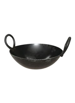 Buy Iron Cooking Kadai Black 25cm in UAE