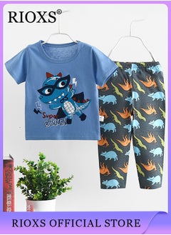 Buy Toddler Baby Boys Top and Pant Sets Kids Short Sleeve Shirt Short Suits Cotton Outfits Summer Playwear in Saudi Arabia