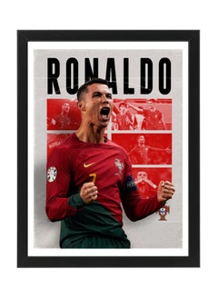 Buy Cristiano Ronaldo Portugal Framed Poster 30x40cm - CR7 -Football Memorabilia, Soccer Collectible, Gift for boys in UAE