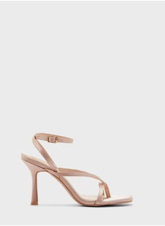 Buy Satin Ankle Strap Square Toe Sandal in Saudi Arabia