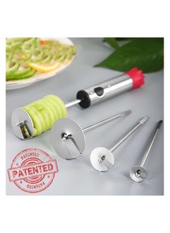 Buy Stainless Steel Vegetable Drill Fruit Corer And Veggie Spiralizer Twister Set Ergonomic Handle With 4 Sizes for Coring and Hollowing out Zucchini, Potatoes, Carrot,Apple in Saudi Arabia