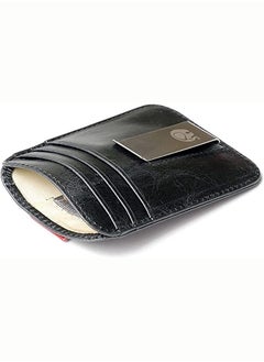 Buy Wallet Men, Wallet Black, Burnished Finish Multi, Grain Leather Hand, Capacity Windows Full, Wallet Men Extra, Multi Card Capacity, Hand Burnished Finish, for Husband Dad Wife Boyfriend Slim Money in Saudi Arabia