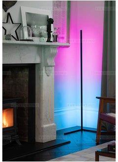 Buy Remote Control RGB LED Corner Floor Lamp Blue in UAE