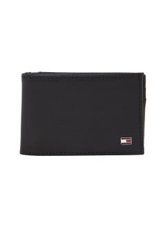Buy Men's Eton Small Sleek Bifold Leather Wallet, Black in Saudi Arabia