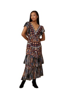 Buy Ornate Floral Tiered Ruffle Maxi Dress in Egypt