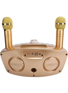 Buy Karaoke Portable Bluetooth Speaker Dual Wireless Handheld Microphone Home KTV Sound Party Portable Speaker with USB TF in UAE
