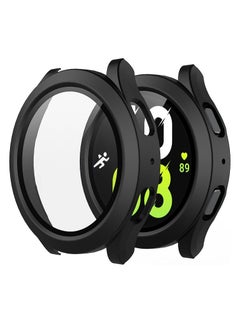 اشتري 2-Pack Hard PC Case with Screen Protector for Samsung Galaxy Watch 5 44mm/ Samsung Galaxy Watch 4 44mm Ultra-thin Scratch Resistant Cover with Tempered Glass في السعودية