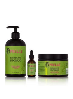 Buy Rosemary Mint Strengthening Shampoo Plus Hair Masque Plus Scalp & Hair Strengthening Oil Combo Set in UAE