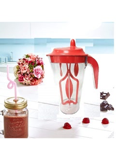 اشتري Trendy Mixer Pitcher, Free Hand Blender, Milk Mixing Cup, Egg & Cream Beater Kitchen Tools Plastic Clear Red في الامارات