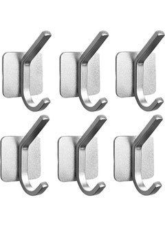 اشتري Adhesive Hooks Heavy Duty Wall Hooks Towel Hooks Stainless Steel Adhesive Coat Hooks Self Adhesive Holders for Bathroom Door Hanging Clothes Robes Bags في السعودية