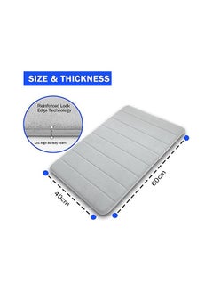 Buy Memory Foam Bath Mat, (2 Pack) Non-Slip Back, 40x60 cm Fleece Softness, Highly Absorbent, Bathroom Carpet, Super Soft Microfiber Bath Rug, Rectangle, Easy to clean Mat in Saudi Arabia