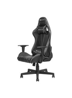 Buy Gaming Chair Adjustable Computer Chair PC Office PU Leather High Back Lumbar Support comfortable armrest Headrest Gray and black On Wheels GC-909 in Saudi Arabia
