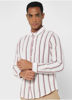 Buy Long Sleeve Seersucker Stripe Shirt in UAE