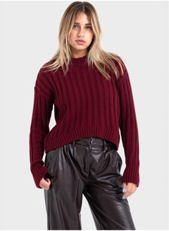 Buy High Hip Ribbed Pullover in Egypt