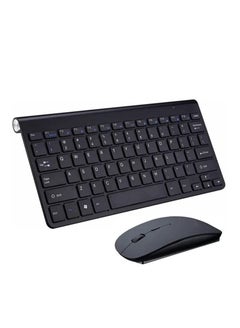 Buy 2.4G Textured Ultra Thin Wireless Keyboard Mouse Combo For Apple Mac Black in UAE