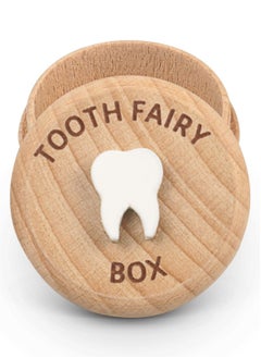 اشتري Tooth Fairy Box for Kids Keepsake, Baby Tooth Holder, Wooden Saver Organizer, Storage Box for Baby, Toddlers, Boys, Girls, Lost Teeth Birthday Present في الامارات