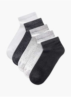 اشتري Men Ribbed Ankle Length Socks - Set of 5 في الامارات