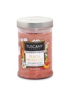 Buy Tuscany Peach Prosecco Jar Candle, Pink - 18 Oz in UAE