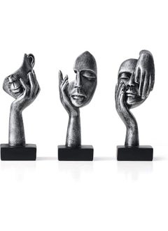 Buy Funterest Silver Women Face Statues For Home Decor Set Of 3, Vintage Thinker Statues Shelf Decor Accents, Table Decorations For Living Room Bedroom Office, Bookshelf Decorative Objects in Egypt