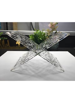 Buy Acrylic Quran (Rail)Stand Holder for Reading X- shaped Clear Book Stand for Open and Closed Books in UAE