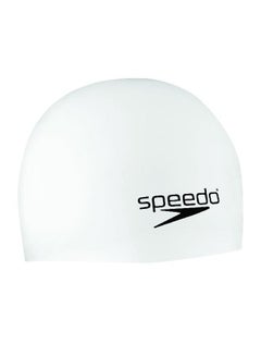 Buy Speedo Unisex-Adult Swim Cap Silicone Elastomeric , White in UAE