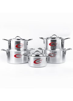 اشتري 5pc Premium Quality Aluminium Casseroles with Lid Blaze Set في الامارات