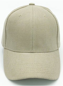 Buy Classic Khaki Polyester Baseball Cap - Adjustable Unisex Dad Hat for Running, Workouts, and Outdoor Activities in UAE