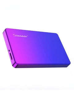 اشتري External Hard Drive, USB3.0 Ultra Slim HDD Storage Device, Portable Compact High-speed Mobile Hard Disk Compatible for Pc, Desktop, Mobiles, Laptop, Game Console, Ps4, (Gradient Blue Purple, 250GB) في السعودية