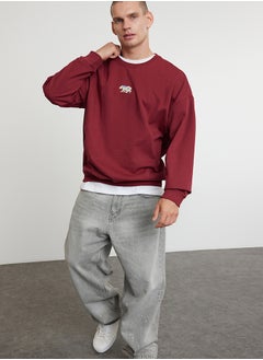 اشتري Claret Red Crew Neck Long Sleeve Sweatshirt TMNAW23SW00191 في مصر