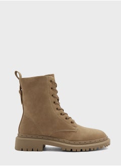 Buy Faux Suede Military Boots in Saudi Arabia