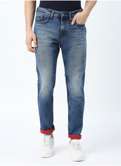 Buy Mid Rise Slim Fit Jeans with Belt Loops in Saudi Arabia