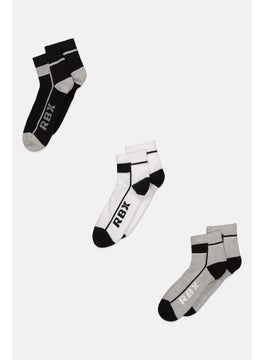 اشتري Men 3 Pair Textured Socks, Black/Grey Combo في الامارات