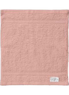 Buy Terry 100% Cotton 480 Gsm Face Towel Super Soft Quick Dry Highly Absorbent Dobby Border Ring Spun Size: 30 X 30Cm Peach in Saudi Arabia